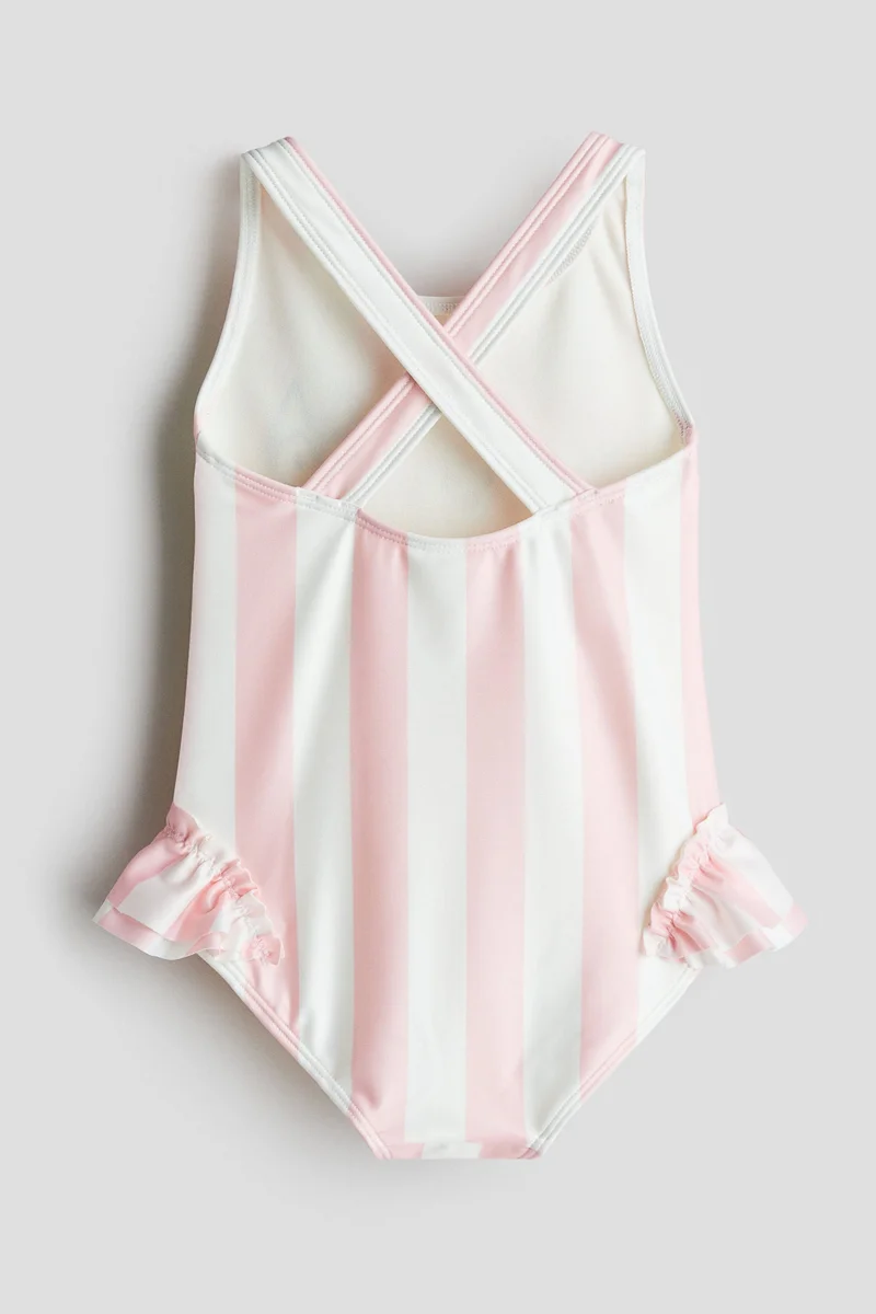 اتش اند ام ملابس سباحة بطبعة كاملة وحواف مكشكشة